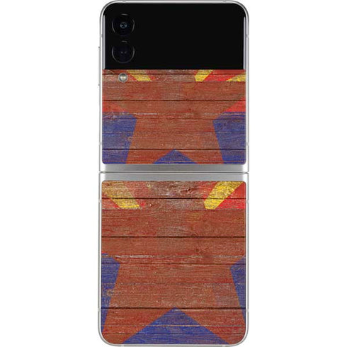 Arizona Flag Dark Wood Galaxy Z Flip3 5G Skin